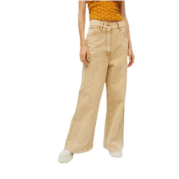 Urban Outfitters Lena Wide Leg Pants Womens 31 Relaxed Fit High Waisted Slouchy - Picture 1 of 16